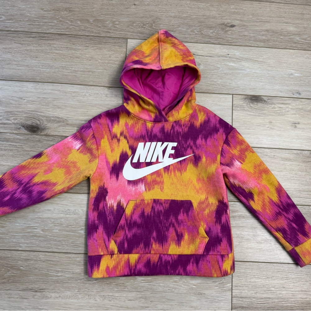 Nike Kids' Vibrant Purple and Gold Hoodie